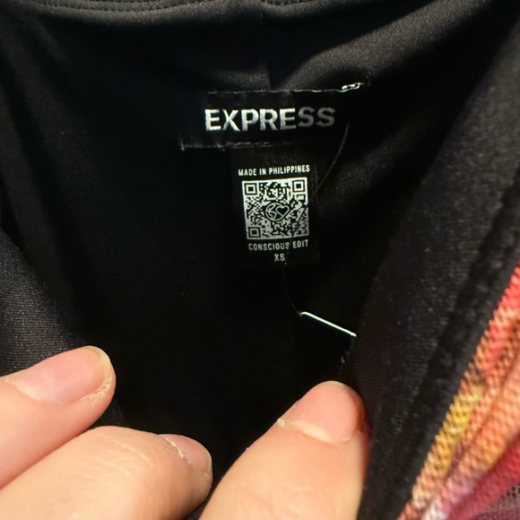 Express Pink Floral Mesh Cut Out Dress - Picture 7 of 7